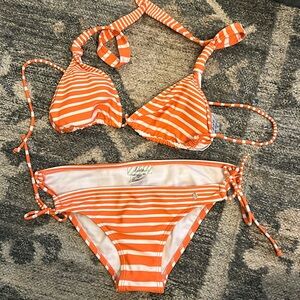 Kiera swimsuit orange stripes